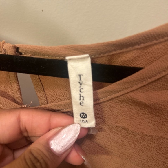 Tyche Tan/Brown Wrap Romper Women’s Size Medium - Picture 4 of 5